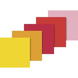 Heyda Heyda 203375729 Seidenpapier, sortiert 50 x 70 cm, 5 Farben sortiert (gelb, Goldgelb, Hochrot, feuerrot, Hellrosa)