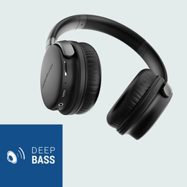 Energy Sistem Power Radio Bluetooth-Kopfhörer (FM-Radio, 45 Stunden Akku, MicroSD-MP3-Player, Deep Bass, Ohrpolster aus Proteinleder und elastischem Viscoschaum), Schwarz