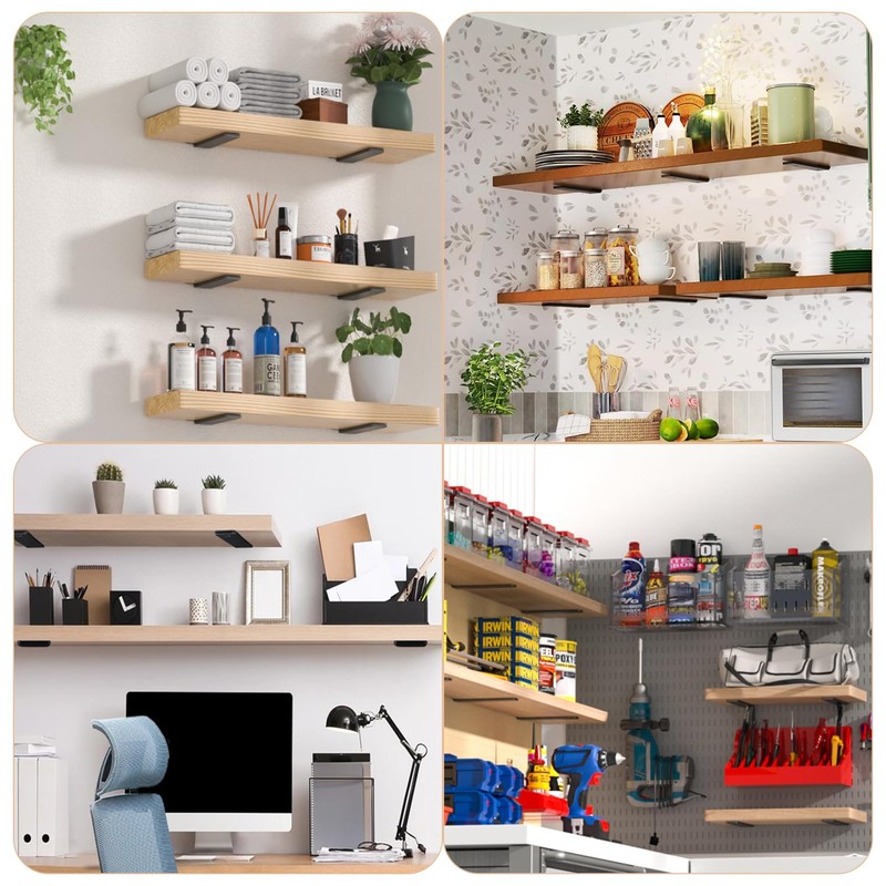 Pubiao 2 Pack Shelf Brackets 20cm, Heavy Duty Wall Brackets,