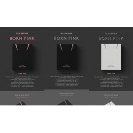 BLACKPINK BORN PINK 2nd Album BOX SET Version CD+Photobook+Accordion Lyrics Paper+Large Photocard+Postcard+Instant Film+Selfie Photocard+Tracking (SET(BLACK+PINK+GRAY))