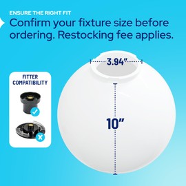 KastLite 10" Clear Acrylic Lamp Post Globe | Smooth Textured with 3.91" Twist Lock Neck | Manufactured in the USA