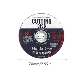 12Pcs Cutting Discs Angle Grinder Discs 76mm Cutting Disc Metal Cutting Discs Wheel Metal Cutting Discs Precise Cutting Cutting Wheels Metal Grinding Discs of Steel Iron Aluminum