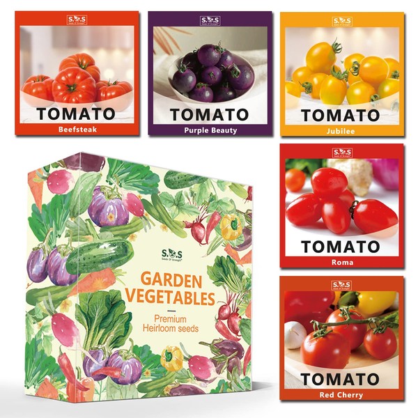 Tomatoes Gift Box Kit for Planting 5 Variety Pack Set,