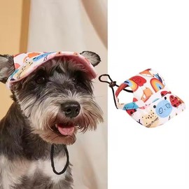 Dog Hat Sun Hat, Breathable Waterproof Design Baseball Cap Trucker Hat Dog Hats for Small Medium Large Dogs with Ear Holes Adjustable Drawstring (Animal Park, Medium)