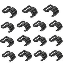 Loopunk Tent Pole Clips, 15 Pcs Tent Pole Clips 0.6 inch (15.5 mm) Inner Diameter C Shape Tent Pole Plastic Frame Clip Buckle, Outdoor Camping