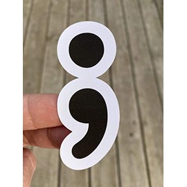 Semicolon Sticker, Laptop Sticker, Water Bottle Sticker, Phone Sticker, Window Sticker, Punctuation Sticker