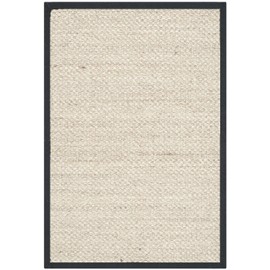 Safavieh Natural Fiber Collection NF143A Border Sisal Accent Rug, 2'6" x 4', Marble / Black