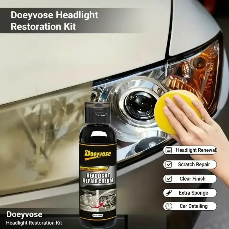 Universal Headlight Restoration Kit with Sponge – Car Headlight Lens