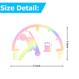 Norkmdi 2PCS Funny Car Fuel Tank Cap Stickers, Waterproof Reflective Vehicle Vinyl High Gas Consumption Decal, Automotive Exterior Fuel Gage Empty Sign, Universal for SUV, Truck, RV (Laser)