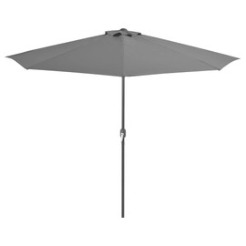vidaXL Balcony Parasol - Aluminum Pole - Anthracite - 118.1"x61" Half Umbrella with Crank System for Garden/Patio - UV Protective Polyester Cover