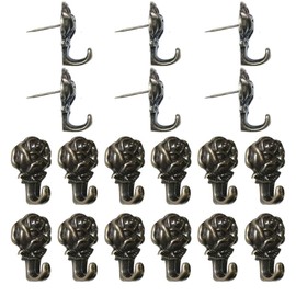 BAMI-LEE House Rose Push Pin Picture Hanger, Piece-18 Picture Hanging Nails on Wooden or Fabric Wall,Perfect for Decorative Photo Wall ,Jewelry Display (Antique Bronze)
