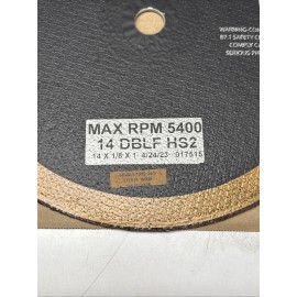 ALLISON ABRASIVES CUT-OFF WHEEL 14 X 1/8 X 1 017514 14-DBLF-HS2