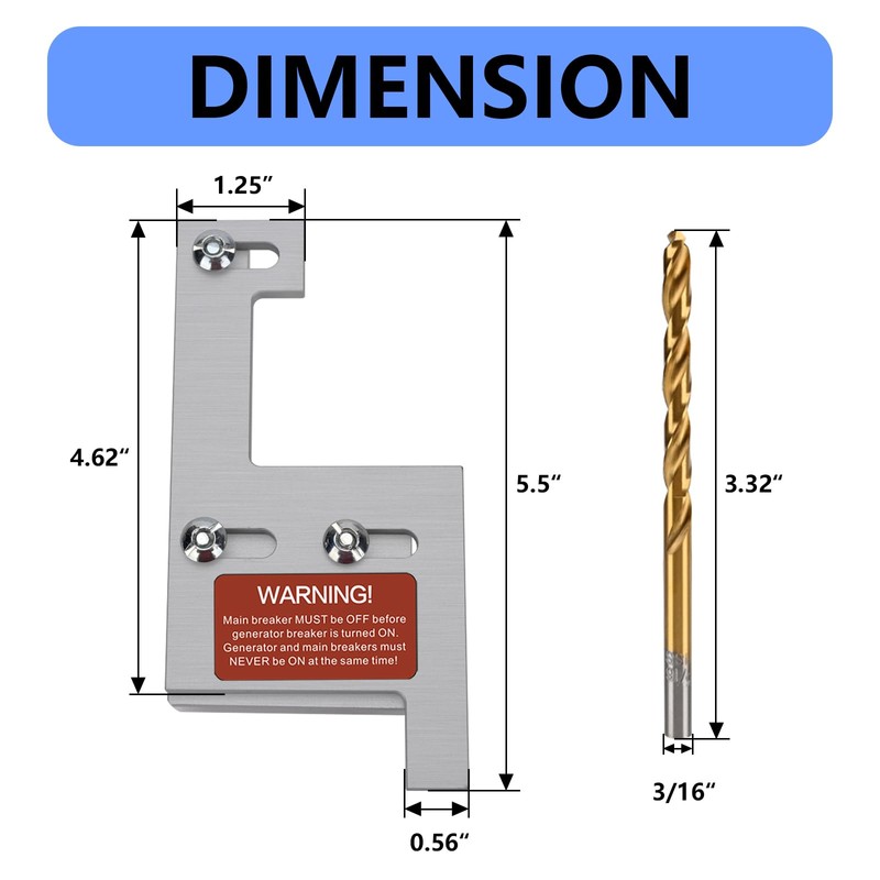 STPCTOU Generator Interlock Kit Compatible with GE General Electeric Vertical