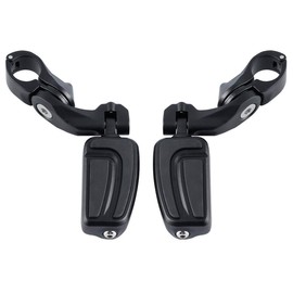 TCMT Airflow Footpeg Pedal Footrests 1 1/4'' Short Angled Mount Brackets Fit For Harley Touring Road King Street Glide Road Glide Electra Glide Softail Sportster Dyna with 1-1/4" Engine Guards