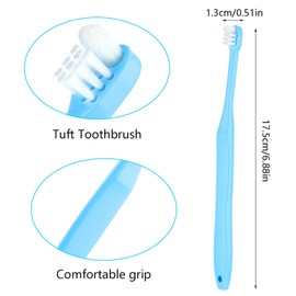 WLLHYF End Tuft Toothbrush, 4PCS Nylon Soft Bristle Tiny Small Tooth Brush, Hard to Reach Areas Dental Detail Cleaning for Adults-Around Crowns Bridges Implants
