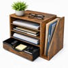 Wooden Desk Organizer with Drawers, Office Paper Mail and Organizer