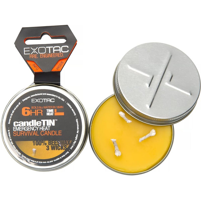EXOTAC - candleTIN Small Hot Burn Beeswax Wax Candle for