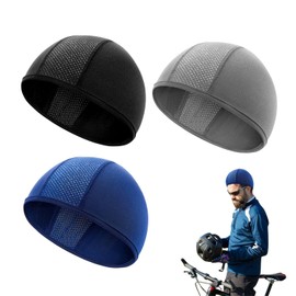 3 Stück Atmungsaktive Fahrradmütze Unter Helm Cycling Cap Leichte Sportmütze für Herren Damen Schnelltrocknende Skull Cap passt unter Fahrradhelm Skihelm Motorrad Outdoor