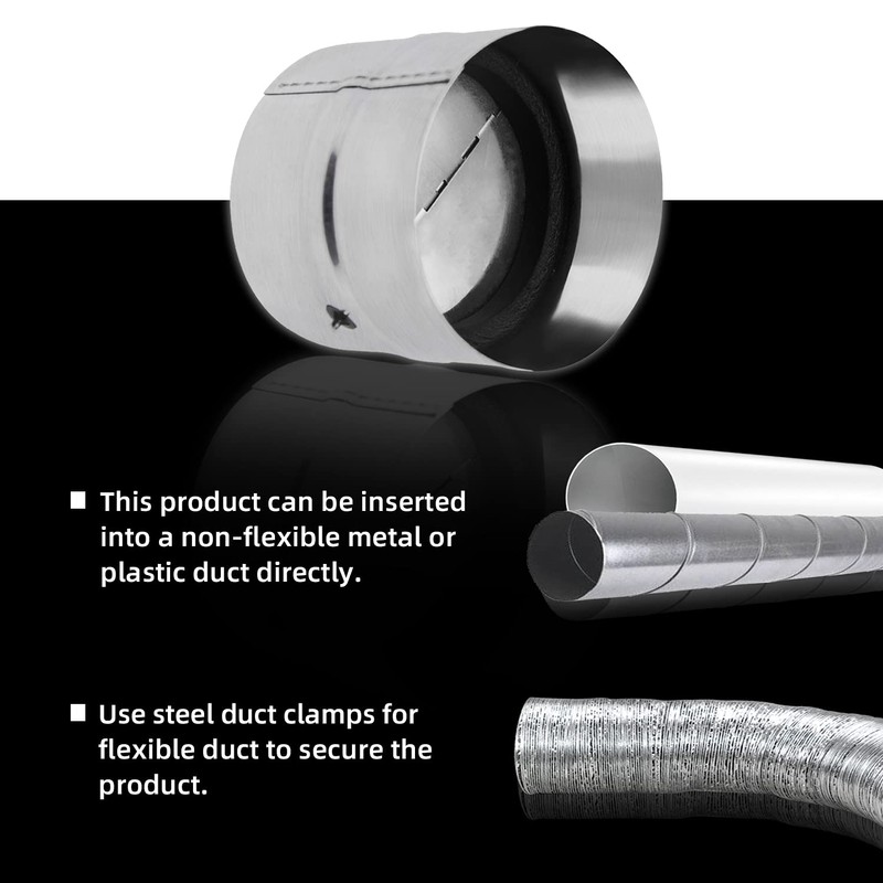 FRESH SPEED 6-Inch Professional Backdraft Damper Shutter Connector Duct