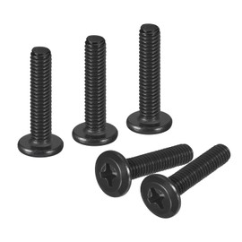 sourcing map 20Pcs M4-0.7 x 18mm Flat Round Head Machine Screws, 304 Stainless Steel Phillips Drive Machine Screw, Full Thread, Black Oxide