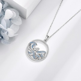 DAYLINLOVE Wave Necklace 925 Sterling Silver Ocean Wave Pendant Necklaces Summer Beach Jewelry Gifts For Women Surfer