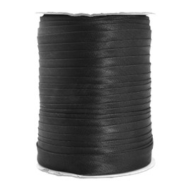 Mandala Crafts - Cinta de bies de doble pliegue negro para costura, cinta de bies de 5/8 pulgadas, 55 yardas, doble individual para ribetes de dobladillo, cinta de encuadernación de bies negra para encuadernación de colchas, encuadernación de costuras