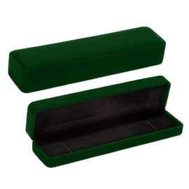 sourcing map 2 Pack Velvet Bracelet Necklace Pendant Jewelry Box, 8.7 x 2 Inch Long Necklaces Pendants Bracelets Jewelry Display Boxes for Wedding, Proposal, Birthdays and Anniversary (Green)