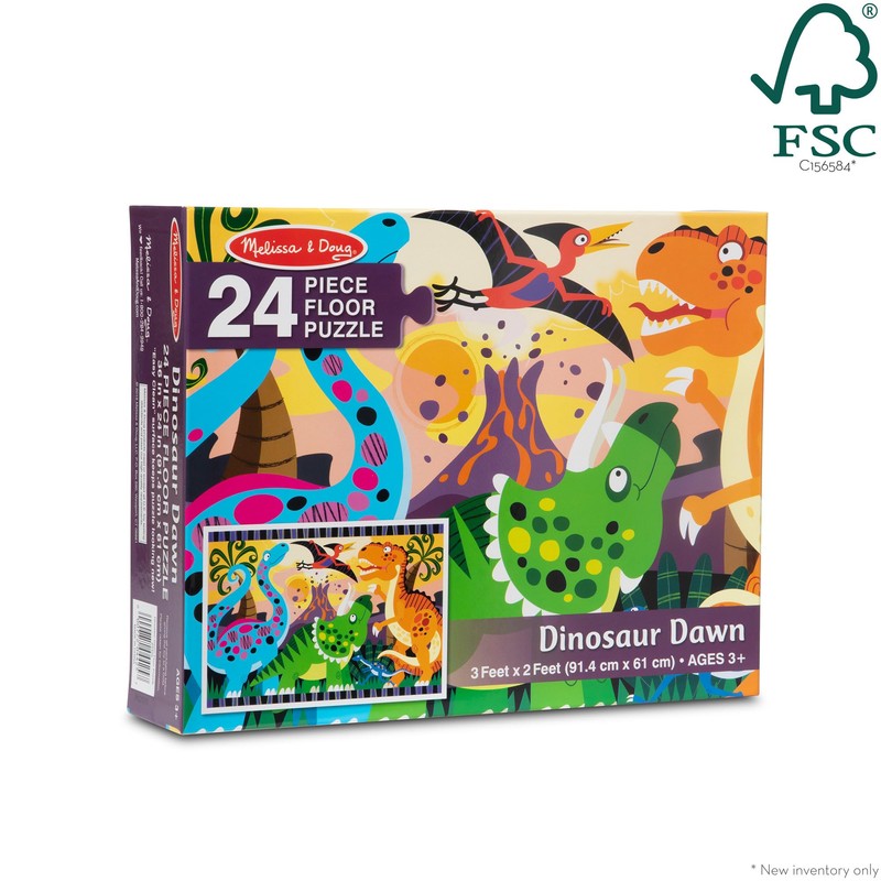 Melissa & Doug Dinosaur Dawn Jumbo Floor Puzzle (24 Pieces,