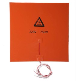 3D Printer Heat Bed, Orange Silicone Heating Pad, Low Power High Thermal Efficiency Hot Bed(220V 750W, 300 * 300mm)