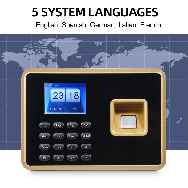 Bisofice Biometric Time Clock Attendance Machine for Employees Support 1000pcs