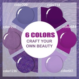 Mobray Gel Nail Polish Set, Purple Gel Polish UV Long Lasting Nail Polish Gel, Dark Purple Glitter and Lavender Violets Nail Gel Color at Home Art Design Beauty Gift for Women