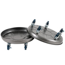 Choclaif Plant Caddy with Wheels,2 Pack Silver Heavy Duty Plant Stand with Universal Wheels,Round Pot Trolley for Indoor Outdoor 16inch
