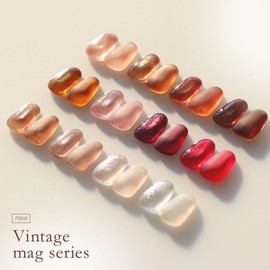 Magnetic Gel 0.3 oz (8 g), Red, Brown, Glaze Type, Dull Color, High Brightness x Fine Particles, Art Color Gel, UV/LED Compatible, Self Pro Nail Linogel (RN11,1)