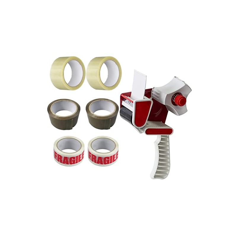 HTUK Tape With Dispenser Heavy Duty Packaging Tape Gun Dispenser