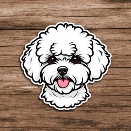Bichon Frise Dogs Sticker | Dog Lover Animal Stickers Decal | for Car, Notebook, Water Bottle | 5 Inches