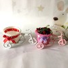 Handmade Rattan Tricycle Shopping Basket Ornament Free Size / Red Silk 5ea