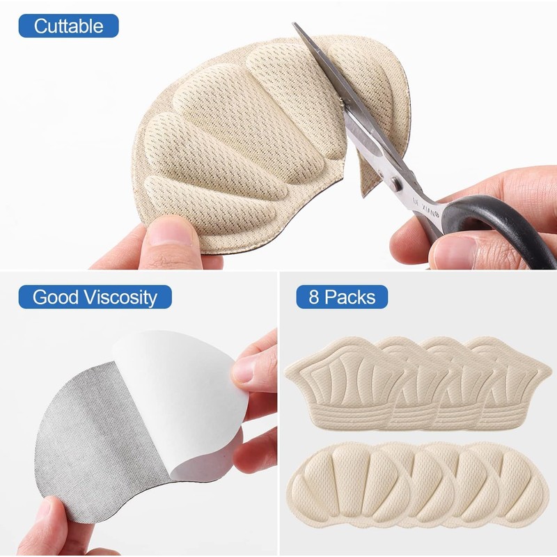 Heel Cushion Pads, Adhesive Back of Heel Grips Inserts for