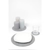 Round Place Mat Felt Coaster in 35 cm, Bordeaux (HF003)