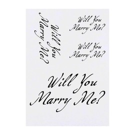 4 x 'Will You Marry Me?' Temporary Tattoos - Water Resistant, Skin-Safe, Non-Toxic Transfers, Mixed Sizes (TO00083884)