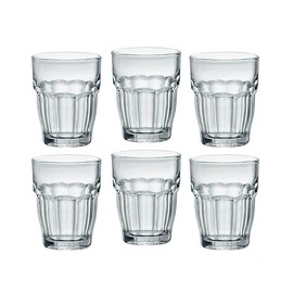 Bormioli Rocco Rock Bar 2.25 oz. Shot Stackable Tempered Beverage Glasses for Cold Drinks, Water, and Cocktails, Set of 6, Clear