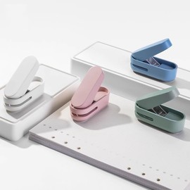 Mini Small Hole Puncher White Color, 10 Sheet Paper Hole Puncher Capacity Single Hole Puncher for Office Use Or Gift for Students (White)