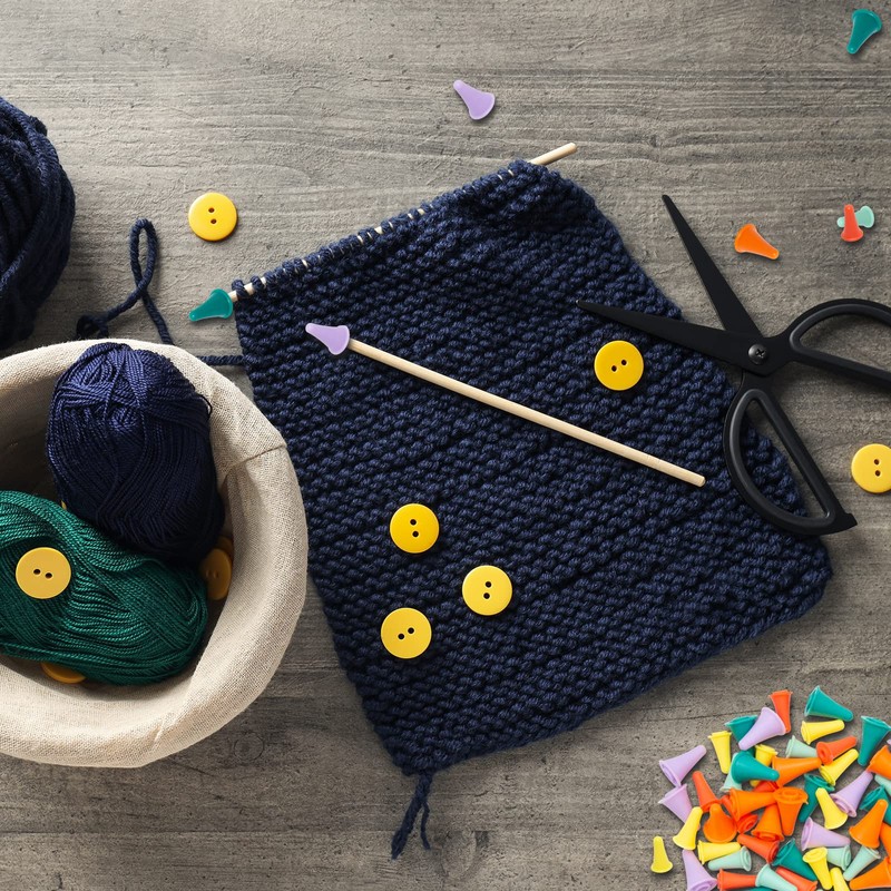 FRUHLING Pack of 50 Colourful Knitting Needles Point Protection Mesh