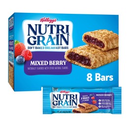 Nutri Grain Kellogg's, Soft Baked Breakfast Bars, Mixed Berry, 10.4oz , 8 Count (Pack of 6)