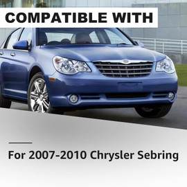 Reinko For 2007-2010 Chrysler Sebring Headlight Assembly Halogen Black Headlamp Replacement Pair set For 07-10 Chrysler Sebring Driver & Passenger