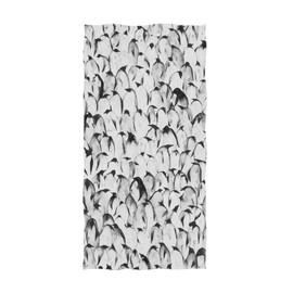 Naanle Crowd of Penguins Pattern Soft Guest Hand Towel for Bathroom, Hotel, Gym and Spa (16 x 30 Inches,Gray)
