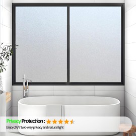 ZHMRROAD Frosted Glass Window Privacy Film with Installation Tools Static Cling UV Protection Sun Blocking Heat Control No Glue Reusable Window Coverings for Home Pure 35.4 x 78.7 Inch