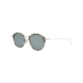 THOM BROWNE TBS908-49-03 Sunglasses Grey Tortoise - Silver w/Dark Grey - Silver Flash Mirror - AR 49mm