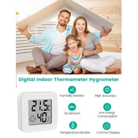 Mini Digital Thermometer Hygrometer Indoor Thermo-Hygrometer Moisture Meter (White-1 Piece)