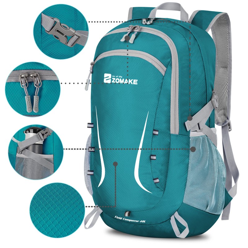 ZOMAKE 40L Foldable Backpack Lightweight Rucksack,Packable Small Backpacks Water Resistant
