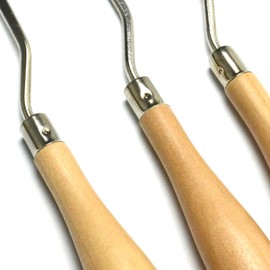 Jozlynn 3 Pieces Wooden Bent Latch Hook Crochet Needle Knitting Tool for Rug Making and Art Crafts (3)